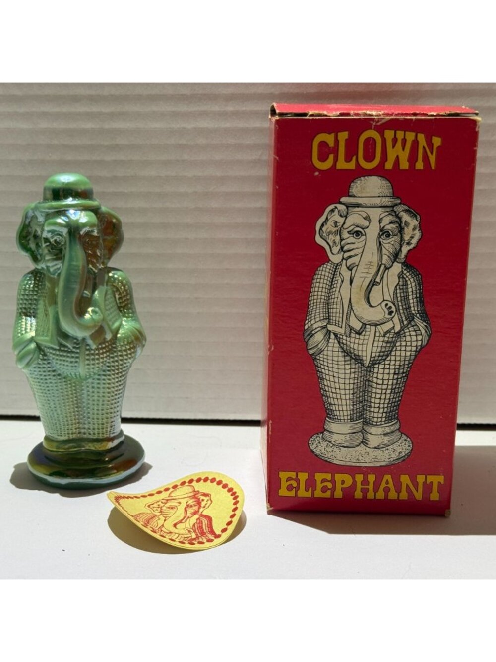 Vintage Summit Art Russ Vogelsong Slag Glass Clown Elephant- Tommy